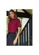 Premier Short Sleeve Poplin Blouse / Plain Work Shirt Purple 10