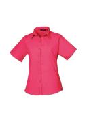 Premier Short Sleeve Poplin Blouse / Plain Work Shirt Purple 10