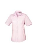 Premier Short Sleeve Poplin Blouse / Plain Work Shirt Purple 10