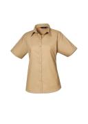 Premier Short Sleeve Poplin Blouse / Plain Work Shirt Purple 10