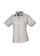 Premier Short Sleeve Poplin Blouse / Plain Work Shirt Purple 10