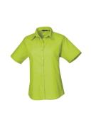 Premier Short Sleeve Poplin Blouse / Plain Work Shirt Purple 10
