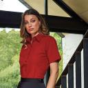 Premier Short Sleeve Poplin Blouse / Plain Work Shirt Red 12