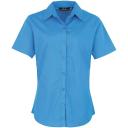 Premier Short Sleeve Poplin Blouse / Plain Work Shirt (Sapphire) (18)