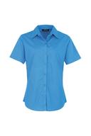 Premier Short Sleeve Poplin Blouse / Plain Work Shirt (Sapphire) (18)