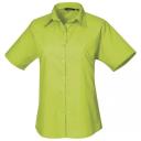Premier Short Sleeve Poplin Blouse / Plain Work Shirt Silver 10