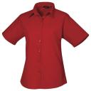 Premier Short Sleeve Poplin Blouse / Plain Work Shirt Silver 10