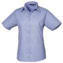 Premier Short Sleeve Poplin Blouse / Plain Work Shirt Silver 10