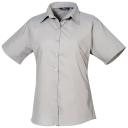 Premier Short Sleeve Poplin Blouse / Plain Work Shirt (Silver) (14)