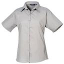 Premier Short Sleeve Poplin Blouse / Plain Work Shirt White 12