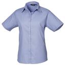 Premier Short Sleeve Poplin Blouse / Plain Work Shirt White 12
