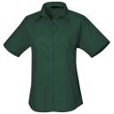 Premier Short Sleeve Poplin Blouse / Plain Work Shirt White 16