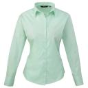 Premier Womens/Ladies Poplin Long Sleeve Blouse / Plain Work Shirt Aubergine 10
