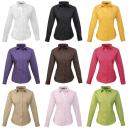 Premier Womens/Ladies Poplin Long Sleeve Blouse / Plain Work Shirt Aubergine 10