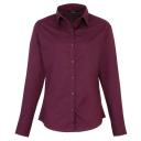 Premier Womens/Ladies Poplin Long Sleeve Blouse / Plain Work Shirt Aubergine 6