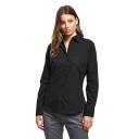 Premier Womens/Ladies Poplin Long Sleeve Blouse / Plain Work Shirt Black 18