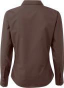 Premier Womens/Ladies Poplin Long Sleeve Blouse / Plain Work Shirt Brown 26