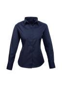 Premier Womens/Ladies Poplin Long Sleeve Blouse / Plain Work Shirt Hot Pink 10