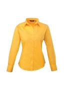 Premier Womens/Ladies Poplin Long Sleeve Blouse / Plain Work Shirt Hot Pink 20
