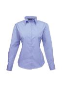 Premier Womens/Ladies Poplin Long Sleeve Blouse / Plain Work Shirt Hot Pink 20