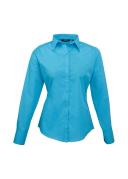 Premier Womens/Ladies Poplin Long Sleeve Blouse / Plain Work Shirt Hot Pink 20