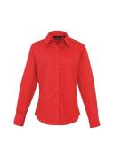 Premier Womens/Ladies Poplin Long Sleeve Blouse / Plain Work Shirt Khaki 24