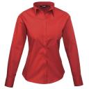 Premier Womens/Ladies Poplin Long Sleeve Blouse / Plain Work Shirt Lilac 10
