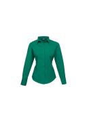 Premier Womens/Ladies Poplin Long Sleeve Blouse / Plain Work Shirt Lime 12