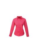 Premier Womens/Ladies Poplin Long Sleeve Blouse / Plain Work Shirt Lime 12