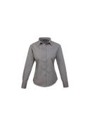 Premier Womens/Ladies Poplin Long Sleeve Blouse / Plain Work Shirt Lime 12
