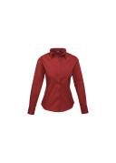 Premier Womens/Ladies Poplin Long Sleeve Blouse / Plain Work Shirt Lime 12
