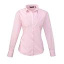 Premier Womens/Ladies Poplin Long Sleeve Blouse / Plain Work Shirt Pink Work Shirt