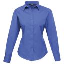 Premier Womens/Ladies Poplin Long Sleeve Blouse / Plain Work Shirt Pink Work Shirt