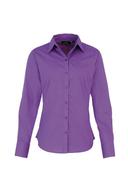 Premier Womens/Ladies Poplin Long Sleeve Blouse / Plain Work Shirt Rich Violet 8