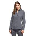 Premier Womens/Ladies Poplin Long Sleeve Blouse / Plain Work Shirt Steel 12