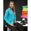 Premier Womens/Ladies Poplin Long Sleeve Blouse / Plain Work Shirt Turquoise 10