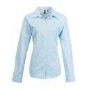 Premier Womens/Ladies Signature Oxford Long Sleeve Work Shirt Light Blue 24