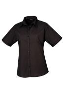 Premier Womens/Ladies Supreme Heavy Poplin Long Sleeve Work Shirt Black 8