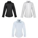 Premier Womens/Ladies Supreme Heavy Poplin Long Sleeve Work Shirt Light Blue 14