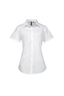 Premier Womens/Ladies Supreme Heavy Poplin Short Sleeve Work Shirt White 18
