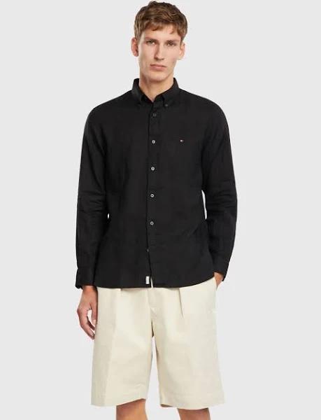 Premium Linen Shirt Black 3XL