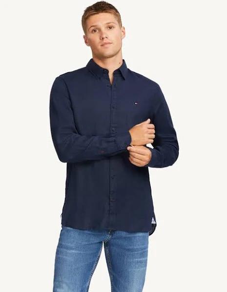 Premium Linen Shirt Blue XS