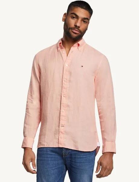 Premium Linen Shirt Pink XS