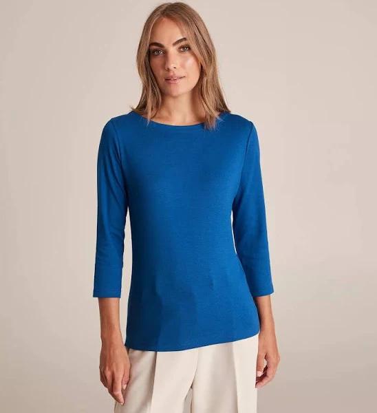 Preview Isabel Boat Neck Top | Blue