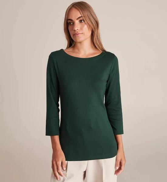 Preview Isabel Boat Neck Top | Green