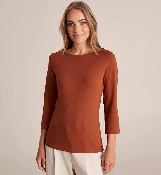 Preview Isabel Boat Neck Top | Orange