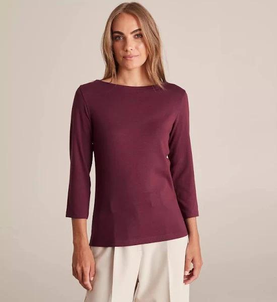 Preview Isabel Boat Neck Top | Red