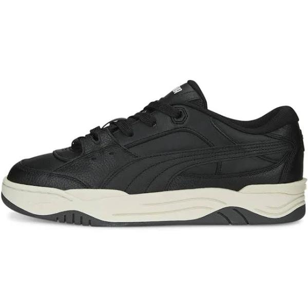 PUMA-180 Leather Unisex Sneakers in Black/Frosted Ivory/Shadow Gray, Size 12