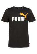 Puma Boys Short Sleeve Logo Tee - Black-Tangarine