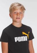 Puma Boys Short Sleeve Logo Tee - Black-Tangarine